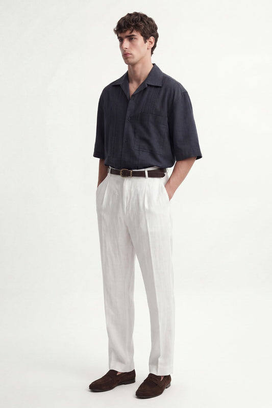 Striped Linen-Blend Shirt