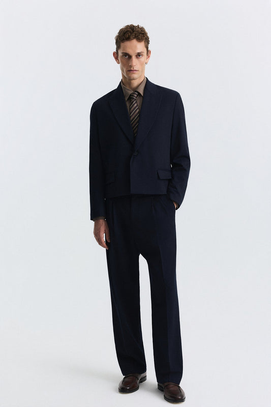 Crop-Fit Blazer Jacket