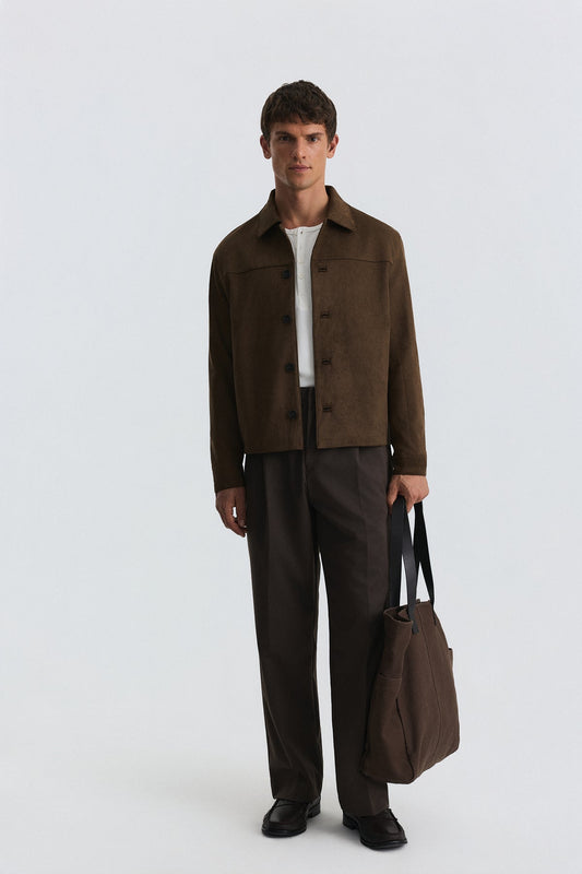 Relaxed Faux Suede Jacket