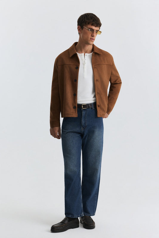 Relaxed Faux Suede Jacket