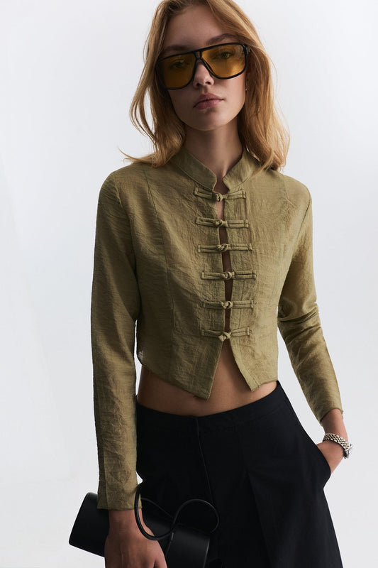 Relax Fit Embellished Button-Down Shirt