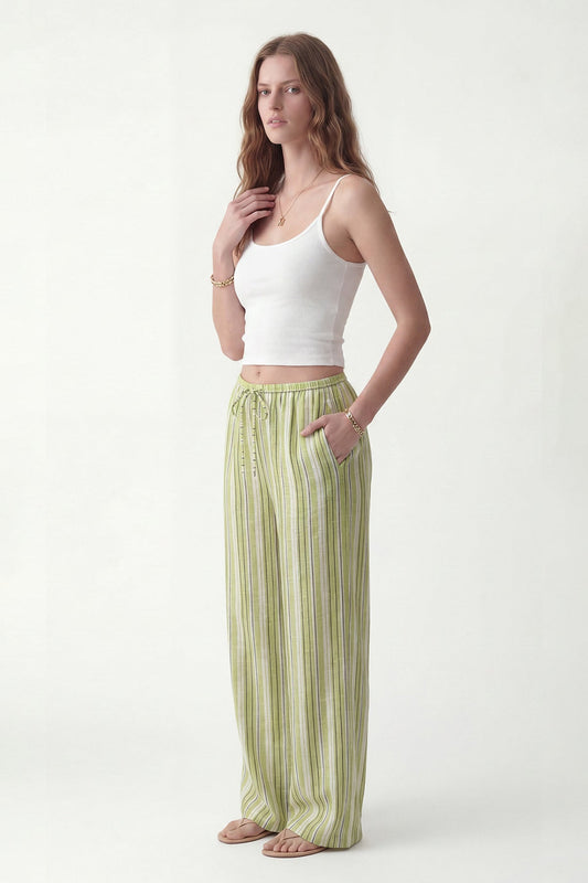 Striped Wide-Leg Pants