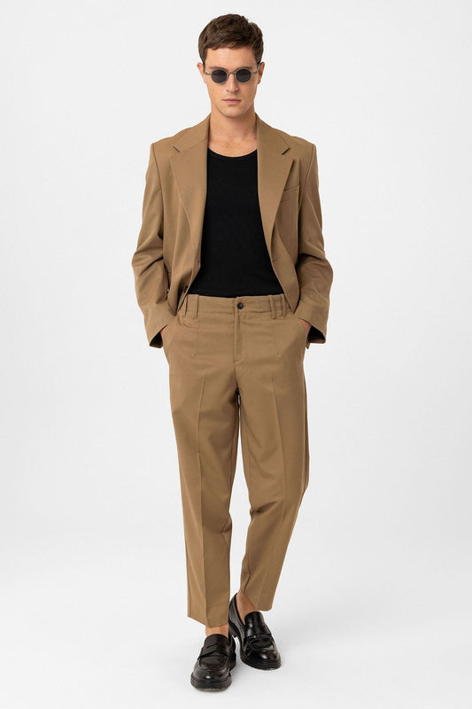 High-Waisted Straight-Fit Men's Pants