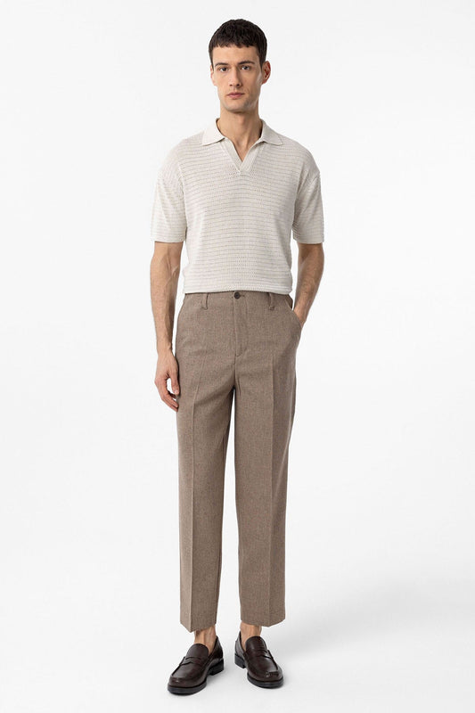 Antioch Polo-Neck Textured Men's Knit T-Shirt