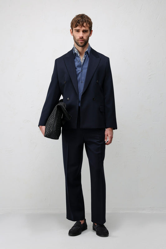 Relax Fit Double-Breasted Men's Blazer