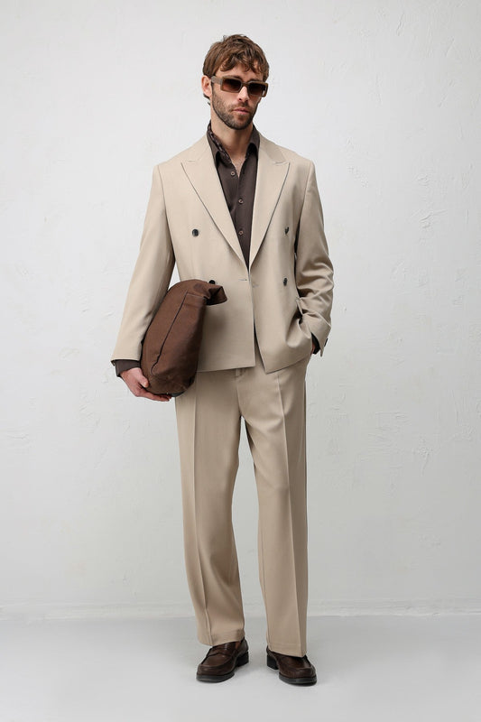 Relax Fit Double-Breasted Men's Blazer