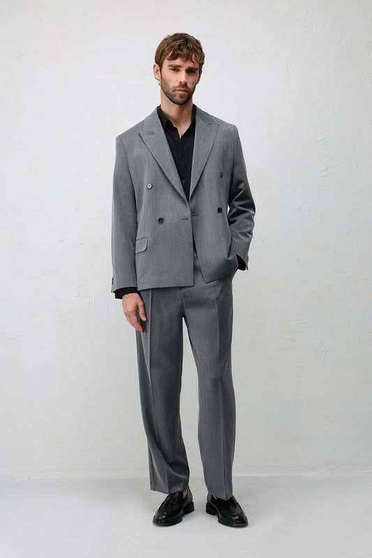 Relax Fit Double-Breasted Men's Blazer
