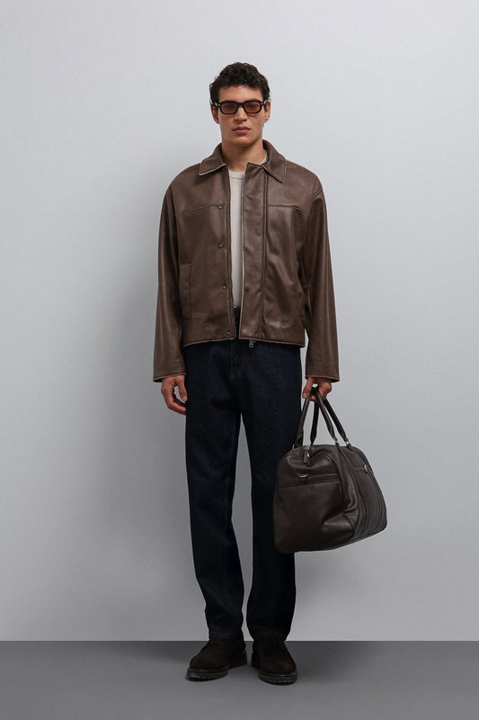 Antioch Relax Fit Synthetic Leather Men's Jacket