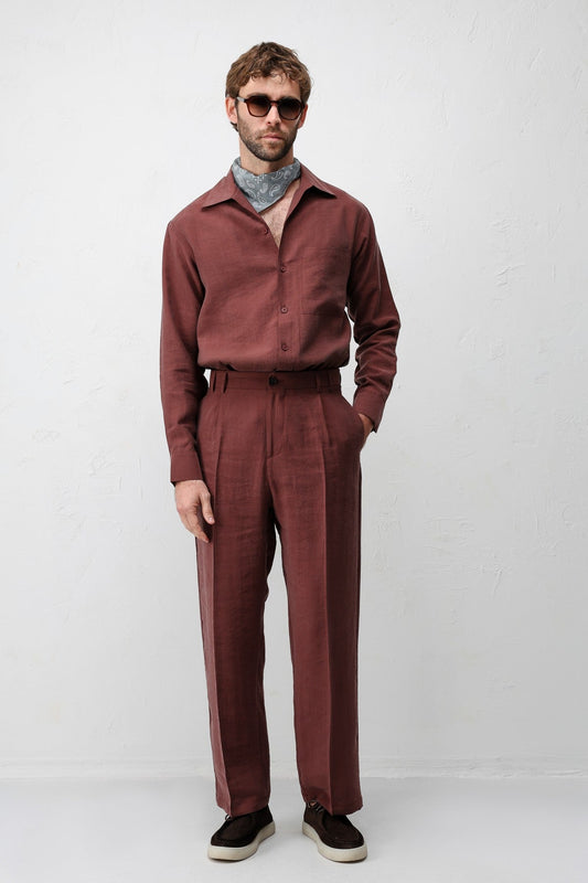 Antioch Men's Shirt with a Wide Collar in a Lyocell Blend