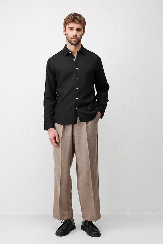 Men's Relaxed-Fit Shirt with Linen Blend