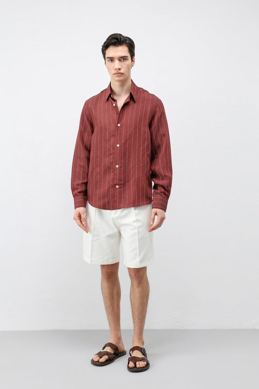 Antioch Men's Striped Shirt with Modal Blend