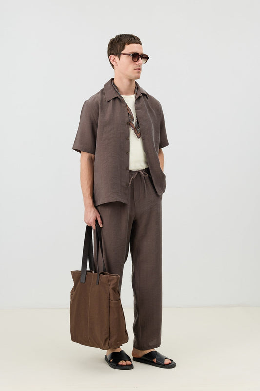 Antioch Lyocell-Blend Hidden-Button Men's Shirt