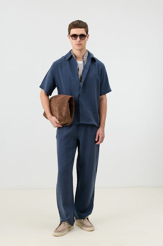Antioch Lyocell-Blend Hidden-Button Men's Shirt