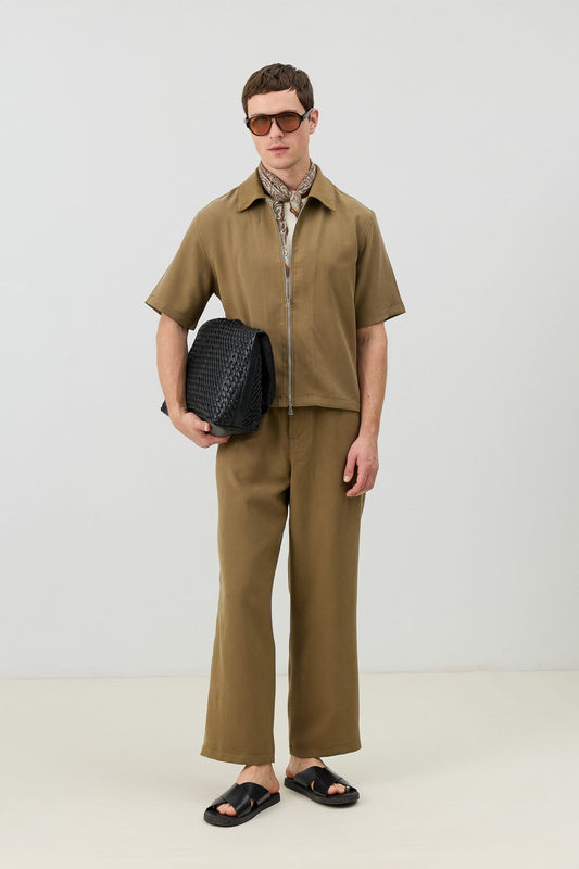 Antioch Men's Shirt with Zipper and Lyocell Blend