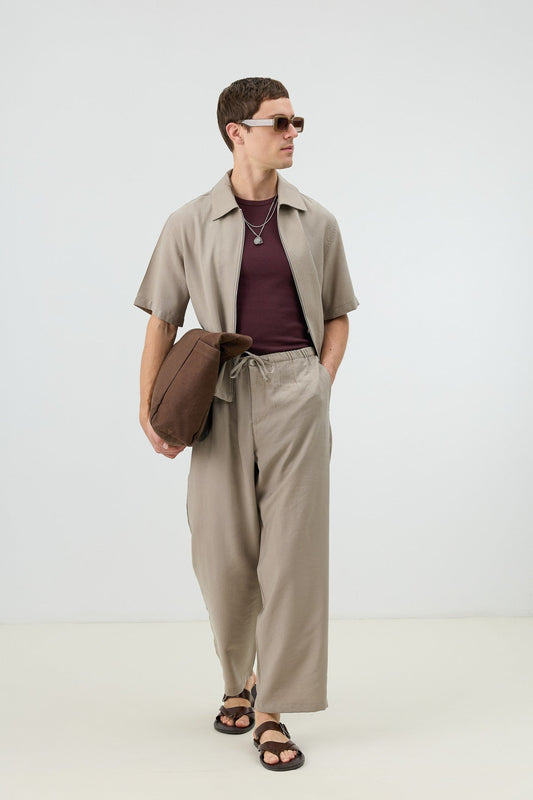 Antioch Men's Shirt with Zipper and Lyocell Blend