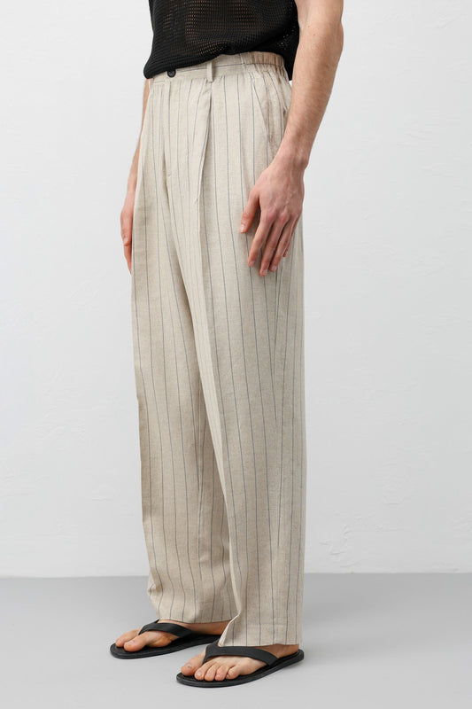 Antioch Linen-Blend Striped Men's Pants