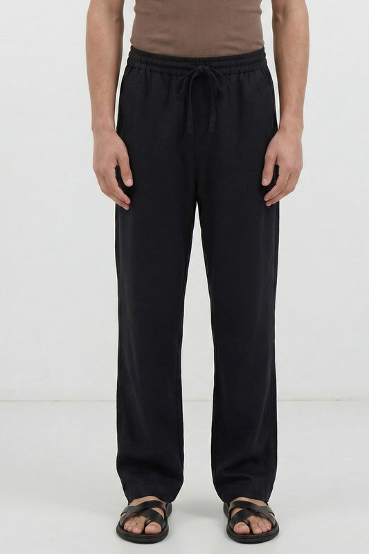 Antioch Men's Linen-Blend Waistband-Elasticated Pants