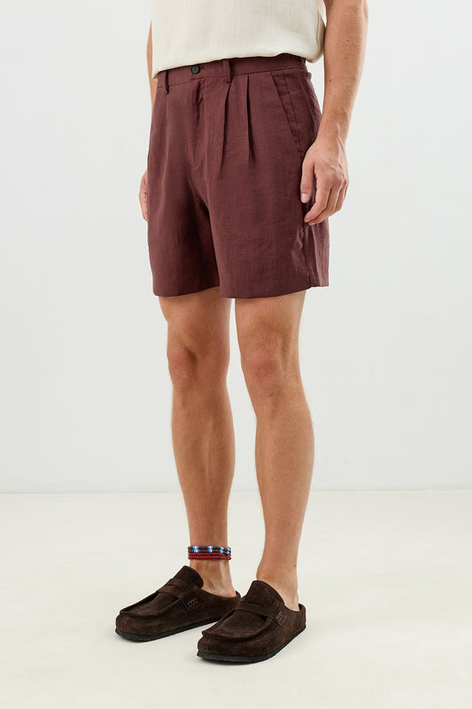 Men's Pleated Shorts with Lyocell Blend