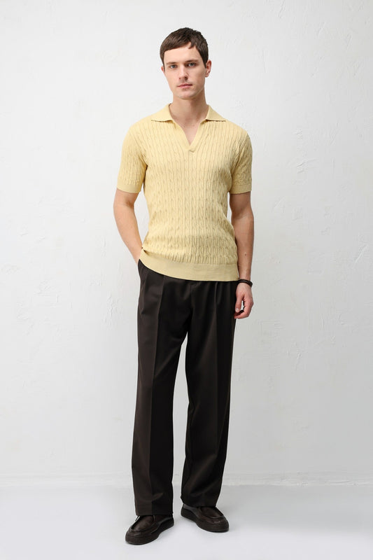Textured Knitted Men's Knit T-Shirt