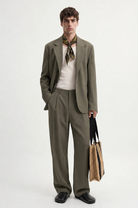 Relaxed-Fit Blazer Jacket with Modal Blend