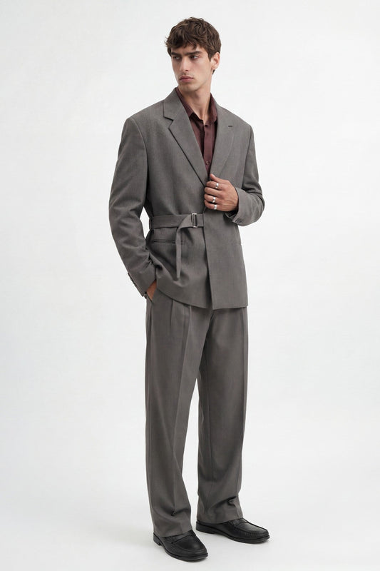 Relax Fit Belted Blazer Jacket