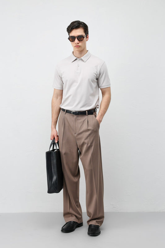 Men's Polo-Neck T-Shirt with Lyocell Blend