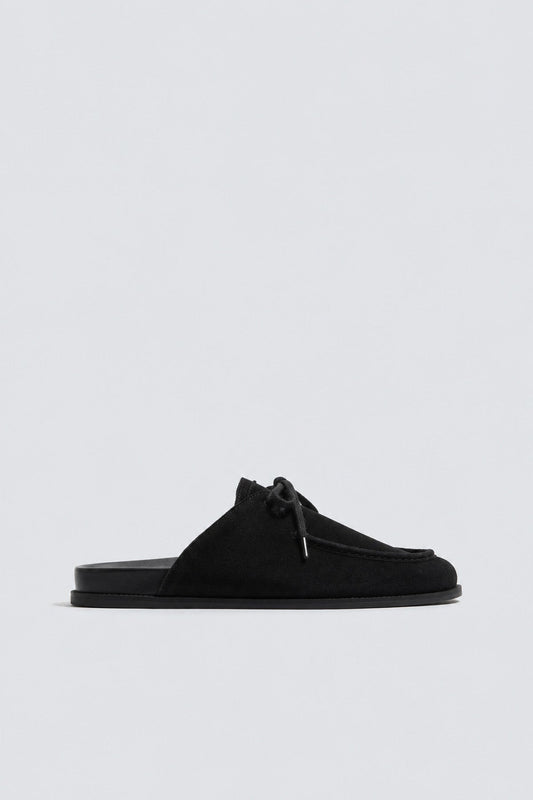 100% Suede Lace-Up Sabot