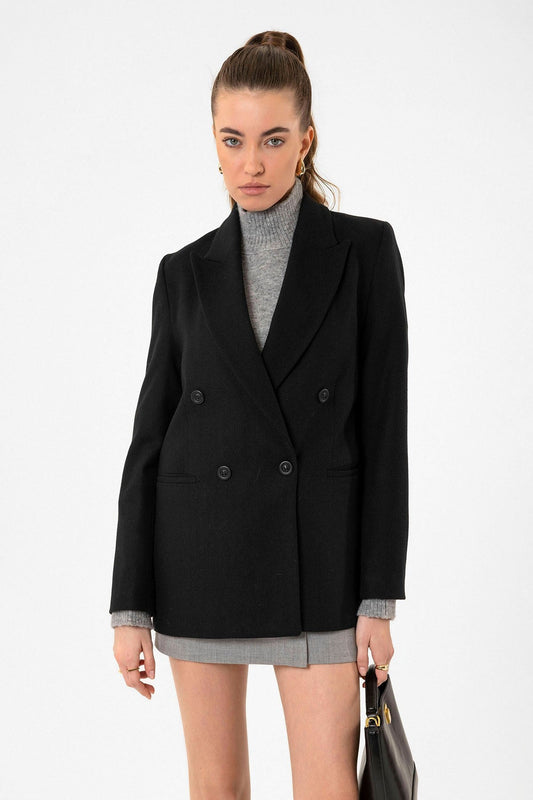 Antioch Women's Wool-Blend Herringbone-Patterned Blazer Jacket