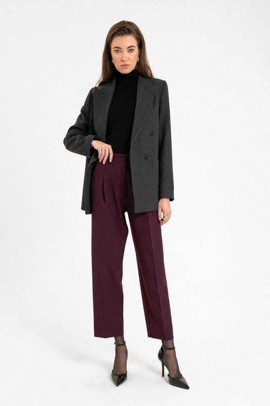 Antioch Women's Wool-Blend Herringbone-Patterned Blazer Jacket