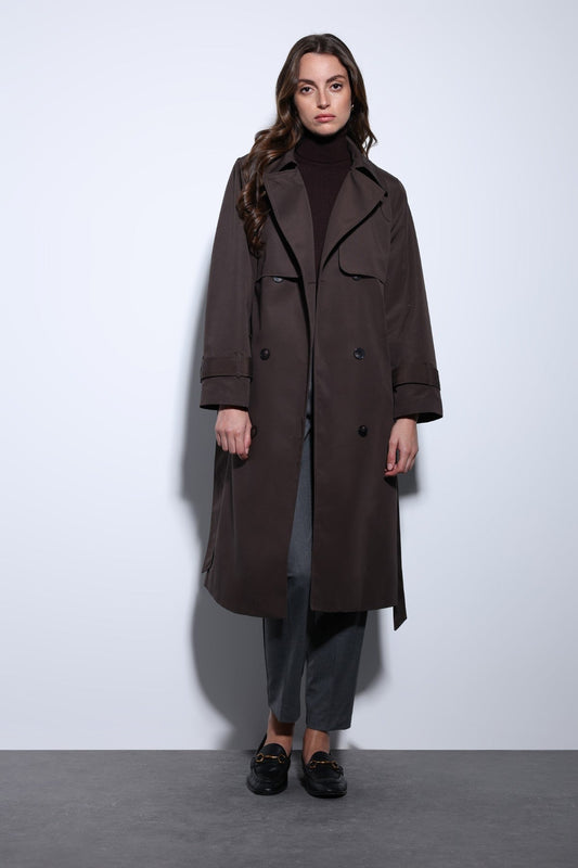 Women's Trench Coat with a Wrap-Around Belt
