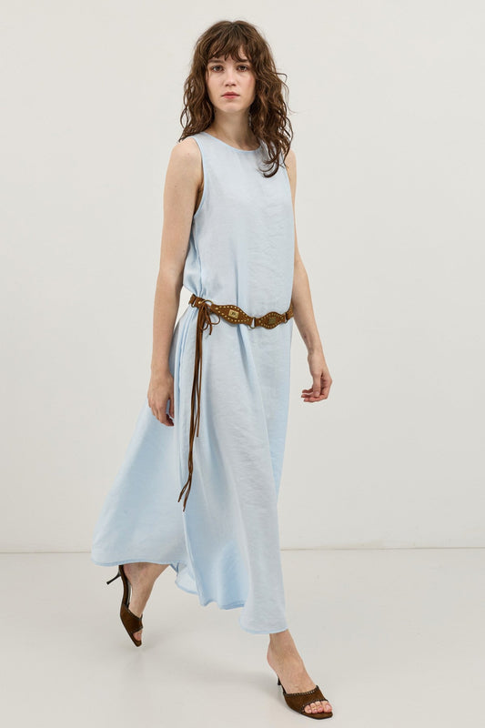 Flowy Halter-Neck Midi Dress