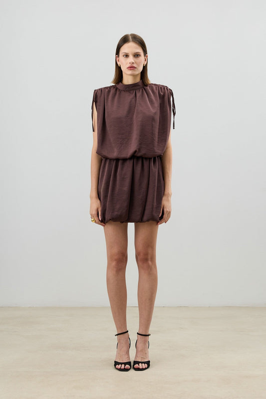 Women's Dress with Gathered Shoulders