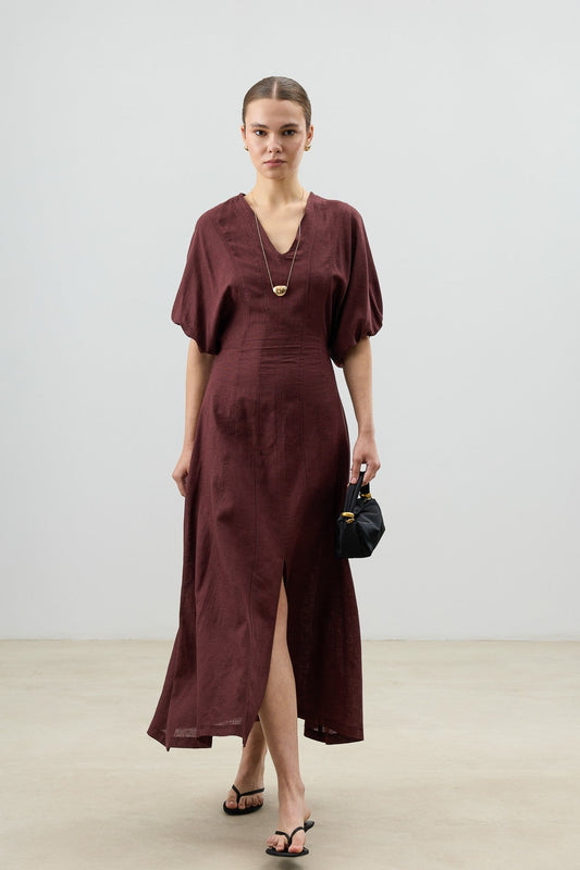 Antioch V-Neck Linen-Blend Women's Dress
