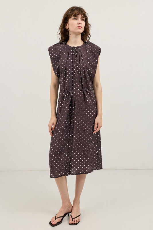 Polka-Dot Midi Dress