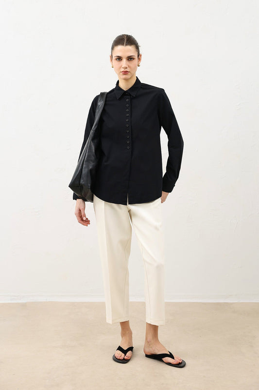 Antioch Poplin Shirt with Button Details