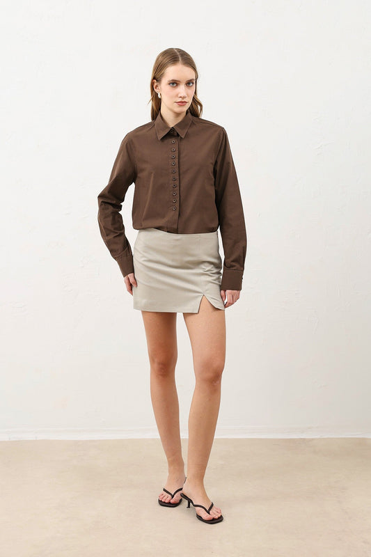Antioch Poplin Shirt with Button Details