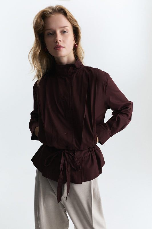Waist-Tied Poplin Jacket
