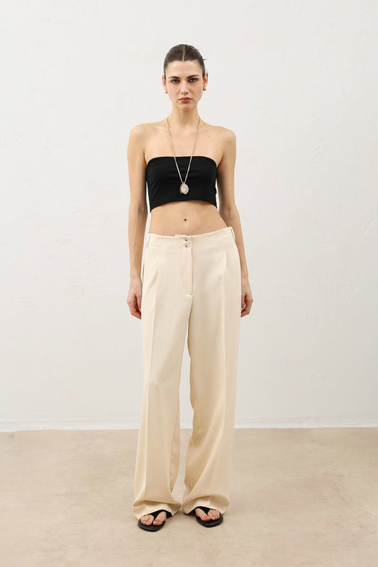 Antioch Pens Women's Wide-Leg Pants with Detailed Design