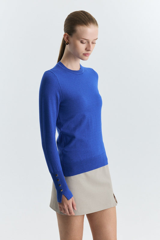 Basic Solid-Color Knit Sweater