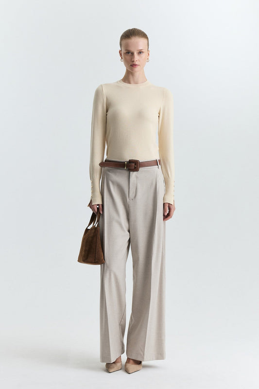 Basic Solid-Color Knit Sweater