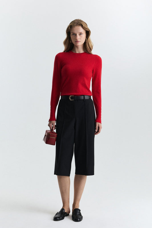 Basic Solid-Color Knit Sweater