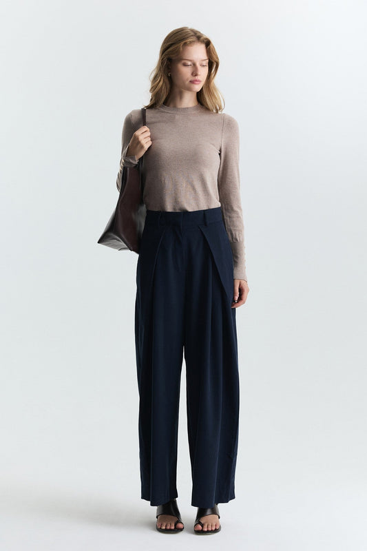 Basic Solid-Color Knit Sweater