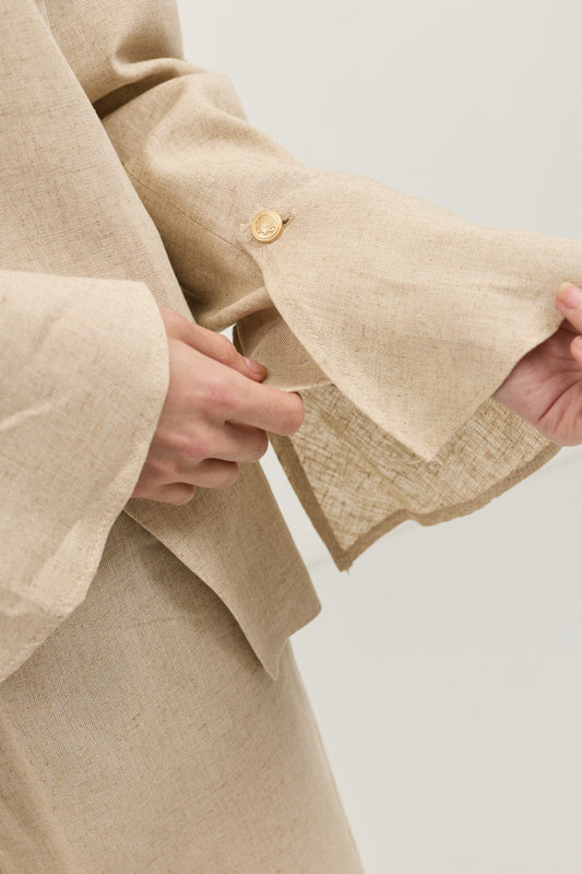Women's Blazer Jacket with Linen Blend