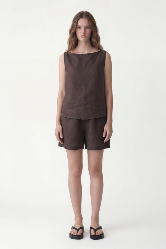 100% Linen Shorts Set