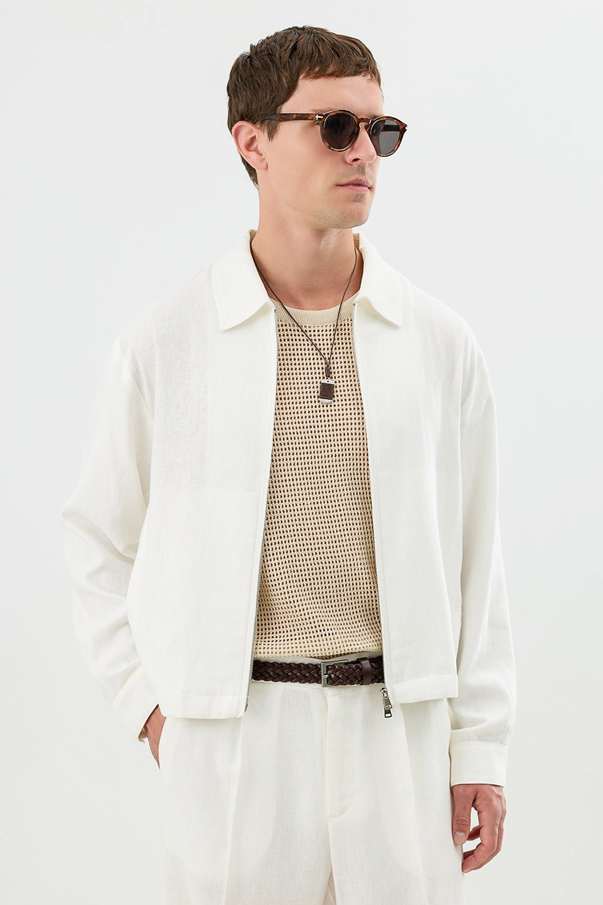 Linen-Blend Summer Jacket