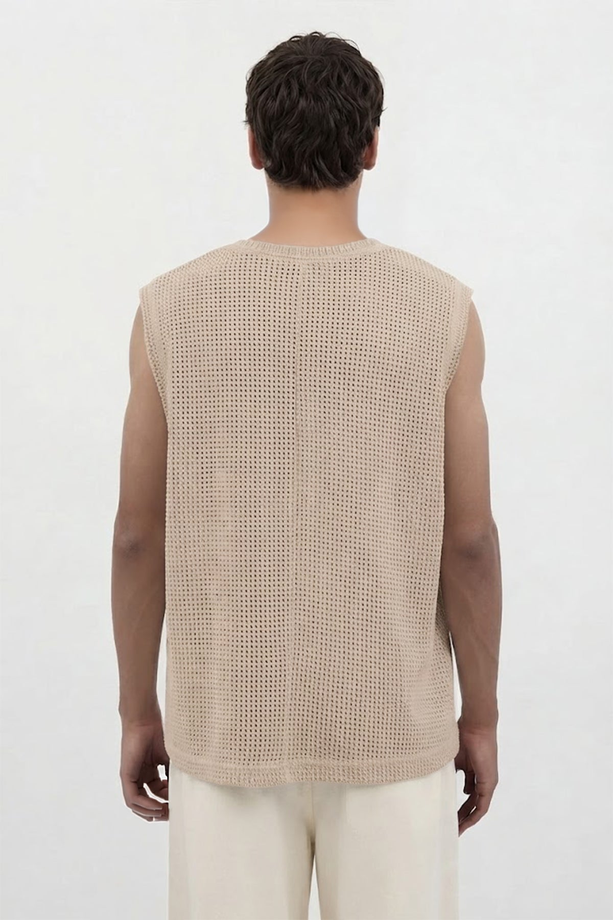 Relax Fit Textured Men's Sleeveless T-shirt
