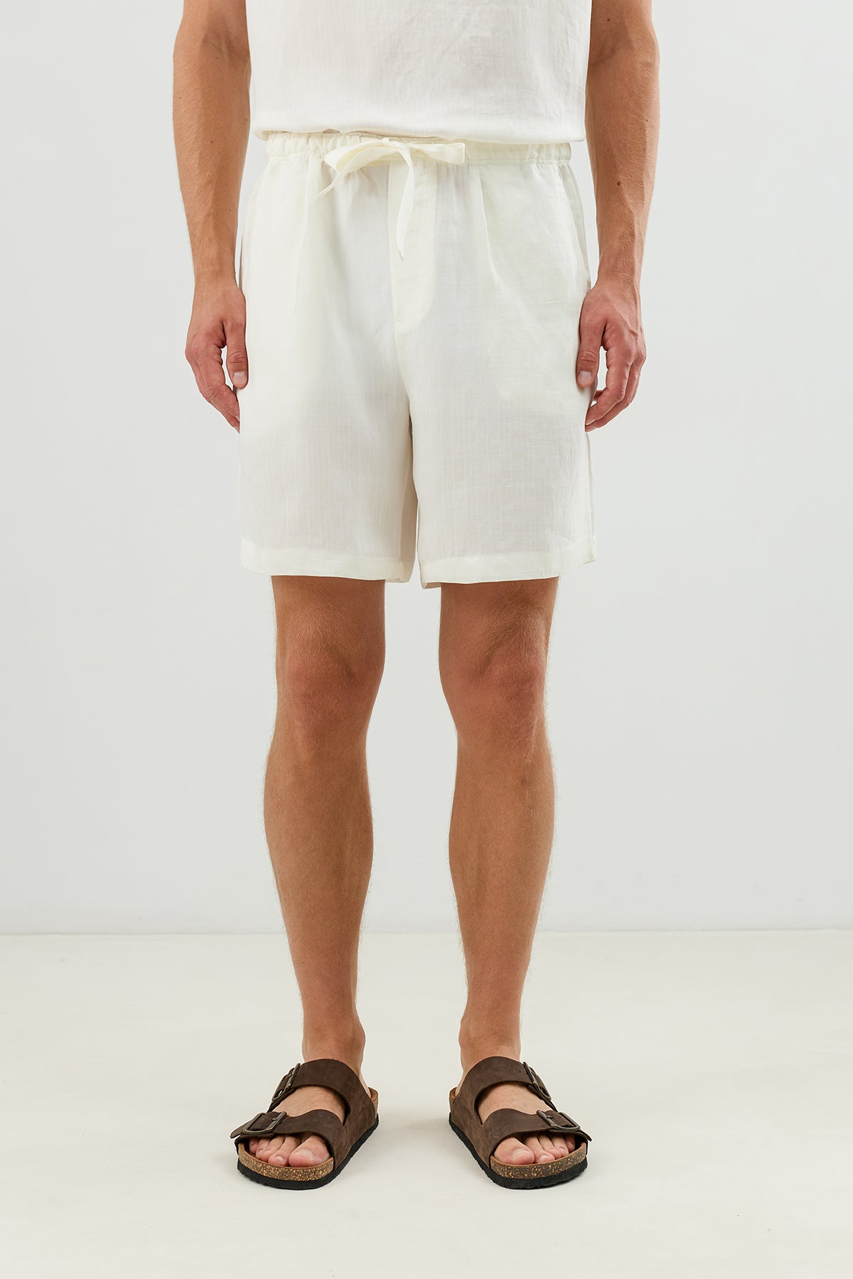 Men's Tie-Waist Shorts with Lyocell Blend