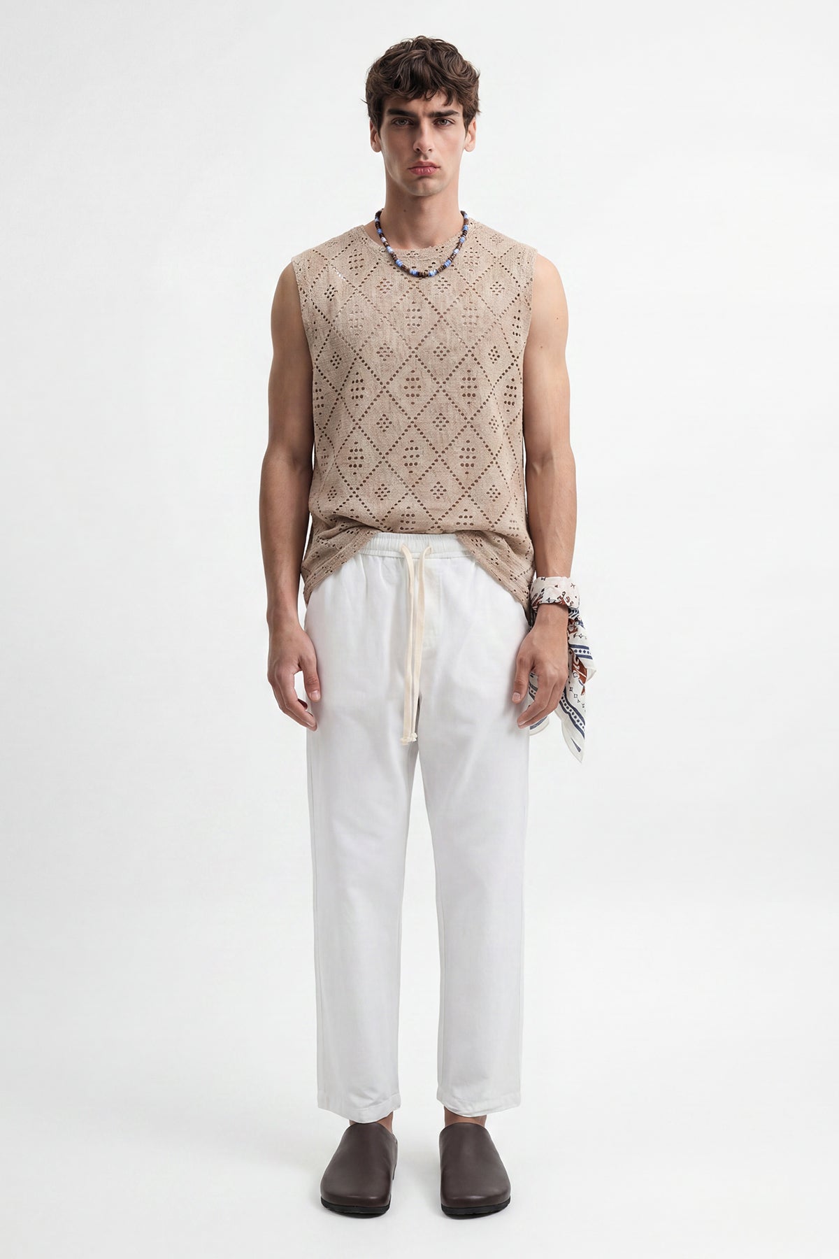 Linen-Look Waistbanded Pants