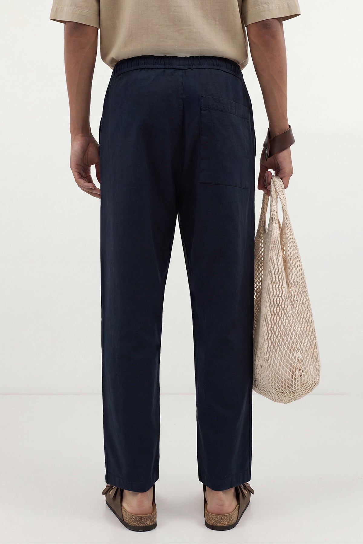 Linen-Look Waistbanded Pants