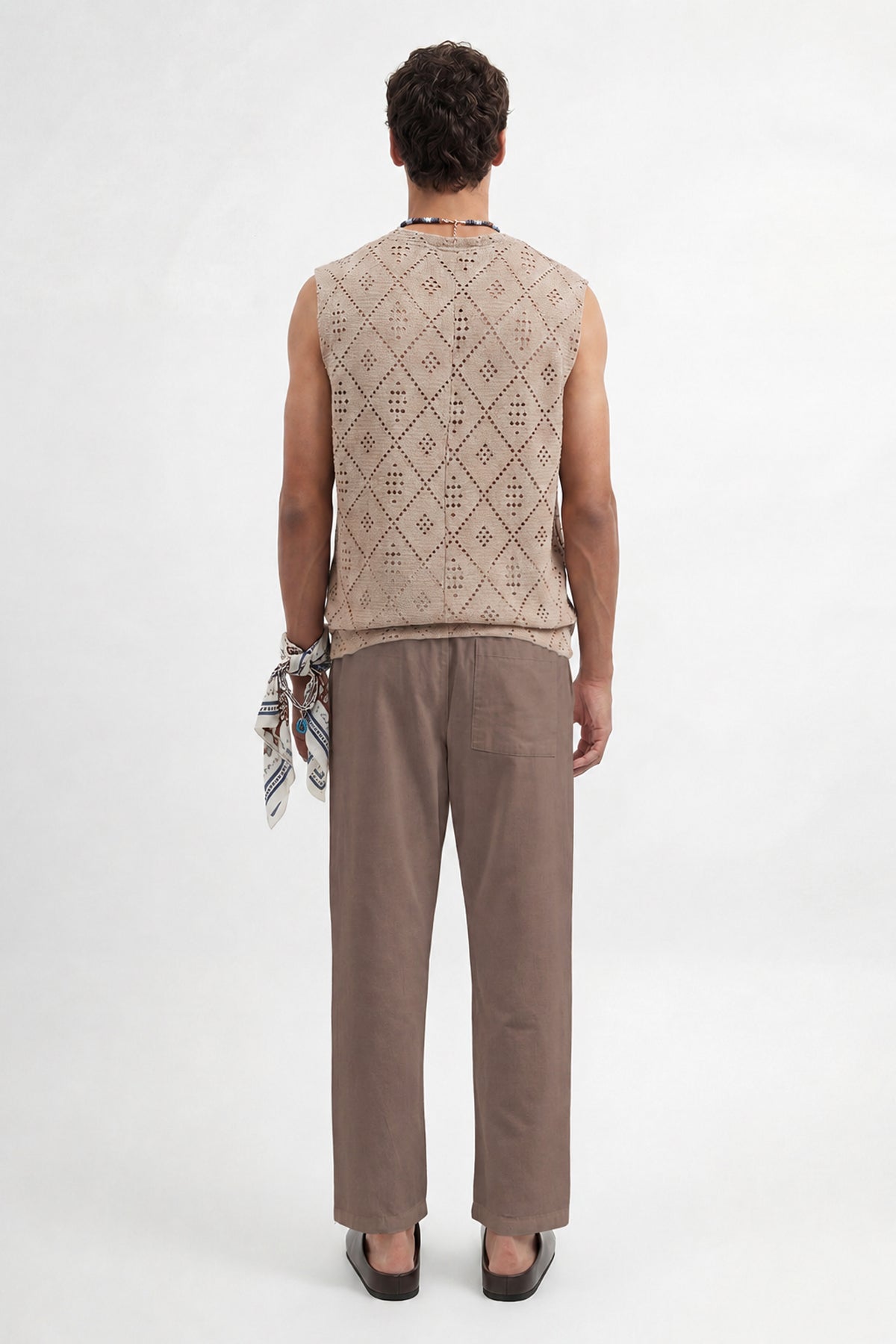 Linen-Look Waistbanded Pants